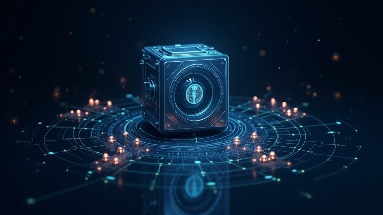 Photorealistic vault scene with Base network grid and glowing tokens flowing from Centrifuge to Ethena and Kraken Custody.