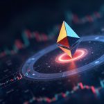 Photorealistic crypto header with Ethereum logo orbiting a glowing price chart, wallet silhouette, and blockchain lines.