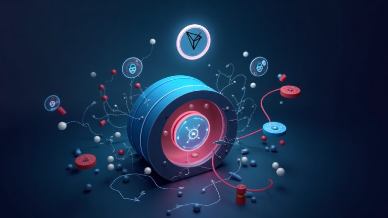 Photorealistic header showing TRON network, Hamilton Lane badge, tokenized credit flowing into a vault with Wormhole icon.