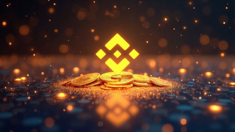 Photorealistic crypto header: Base glow, central liquidity pool with flowing tokens, pancake symbol and Binance Wallet cue.