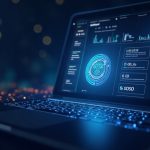 Photorealistic crypto dashboard with wallet, SOSO glow, verification checklist, and blockchain grid.