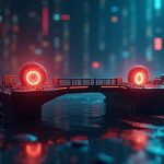 Photorealistic paused bridge scene with glowing SYS tokens flowing into two tainted wallets, red alert overlay, and a secure UI.