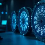 High-tech newsroom scene with a sleek digital vault for tokenized RWAs, featuring Centrifuge, Kraken Institutional, and JAAA.