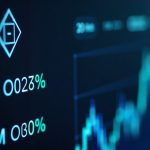 Futuristic crypto banner: Stellar logo with XLM/USDT and XLM/USD quotes, Binance branding, 0% maker fee badge on trading UI.