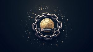 Photorealistic Arcus DEX on Robinhood Chain with a bold waitlist banner and chain-linked token.