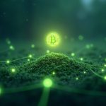 Photorealistic Grass DePIN network with data streams powering AI training and a token beacon among nodes, signaling momentum.
