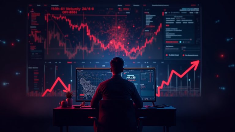 Glitchy oracle feed, red liquidation arrows, and a trader silhouette over a futuristic Hyperliquid trading interface