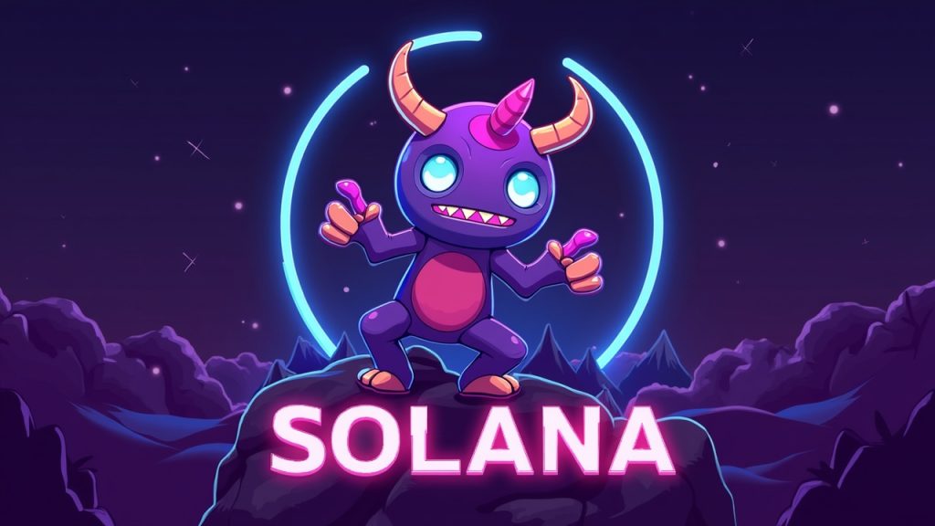 Neon gaming-mining hub on Solana with wallet-ready avatars, fast blocks and alpha-ready rewards.