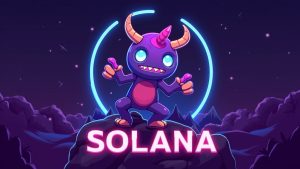 Neon gaming-mining hub on Solana with wallet-ready avatars, fast blocks and alpha-ready rewards.