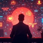 Photorealistic Solana NFT trader among glowing logos and silhouettes; fast, low-fee markets and degen retail surge.