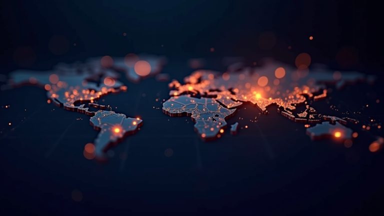 Photorealistic header showing TRAC surge beside OriginTrail's DKG V10 mainnet map with glowing nodes.