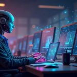 Photorealistic newsroom scene of AI agents processing on-chain payments via x402 on a Base-led Polygon network.