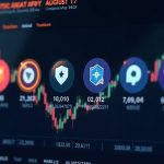Photorealistic crypto trading screen showing six token icons fading toward an August 17 countdown, signaling delisting.
