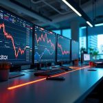 Professional trading desk featuring BitGo and NYDIG branding, derivatives charts, and a custody motif.