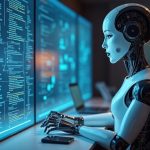 Photoreal AI agent at a sleek desk initiating micropayments with Cloudflare Wallets and a glowing x402 flow.