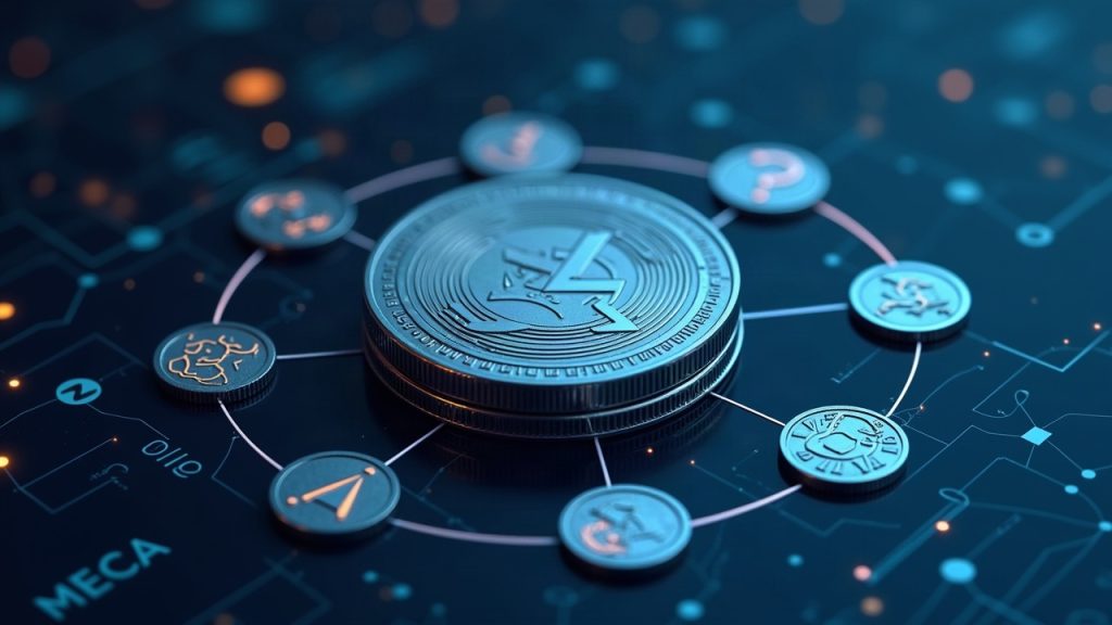 Photorealistic header showing EURR linked to a regulatory shield with MiCA icons and subtle Revolut branding.