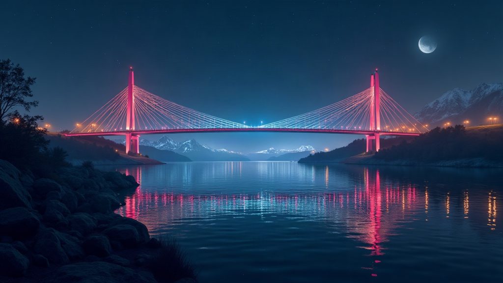 Futuristic header: paused bridge over an offline metagraph, with a glowing, secure DEX network.