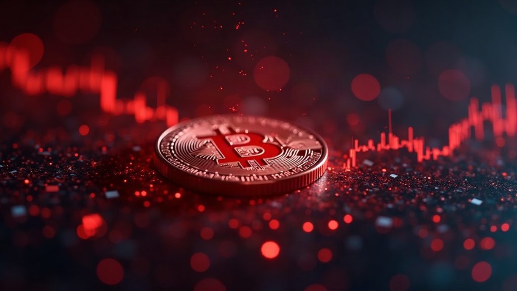Photorealistic center image of BTC and ETH charts with red liquidation sparks and on-chain glow highlighting record crypto short squeezes