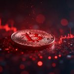 Photorealistic center image of BTC and ETH charts with red liquidation sparks and on-chain glow highlighting record crypto short squeezes