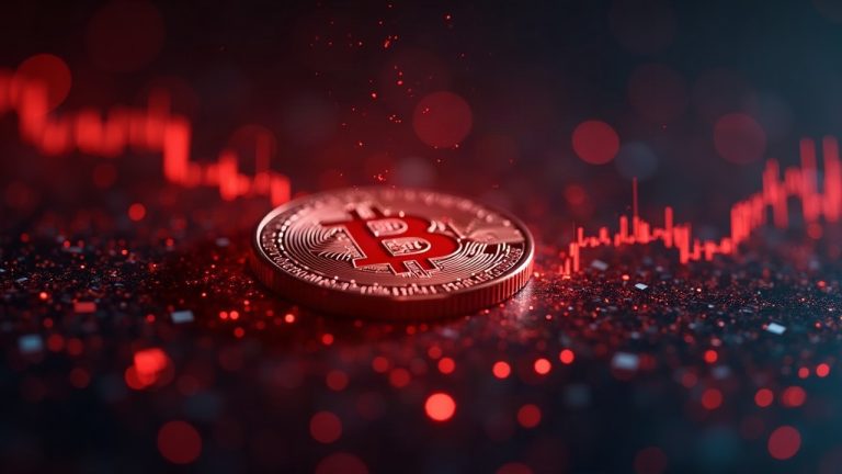 Photorealistic center image of BTC and ETH charts with red liquidation sparks and on-chain glow highlighting record crypto short squeezes