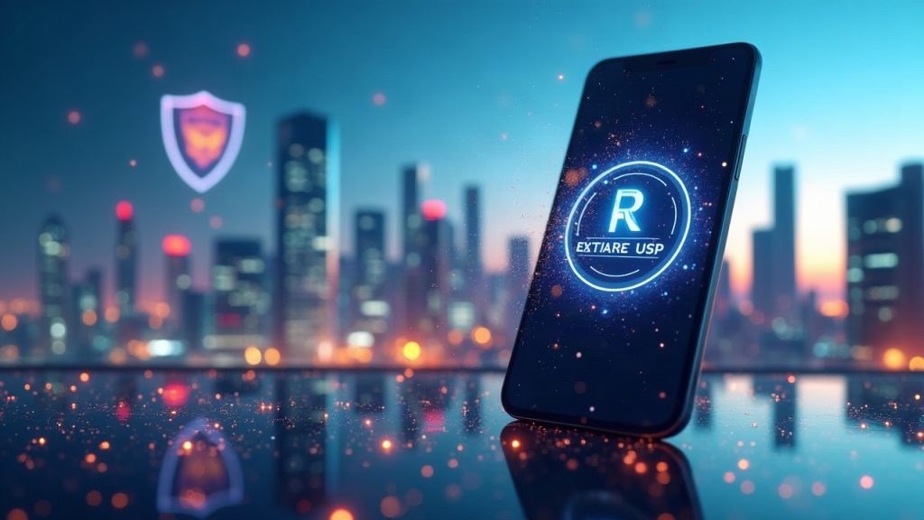 Futuristic fintech scene: Revolut pulls USDT, EURR stablecoin rises with MiCA shield over a city skyline