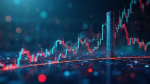 Photorealistic newsroom header with bold market charts showing Solana-led DEX volumes near $10-11B.