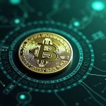 Photoreal NFT card linked to a Bitcoin ordinal in a sleek Robinhood Chain, highlighting decentralization and permanence.