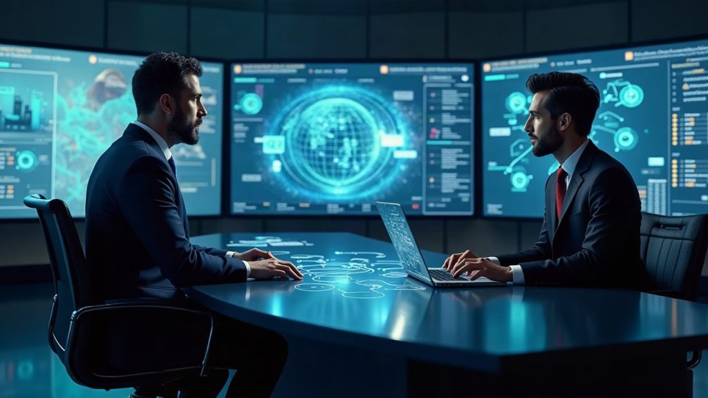 Newsroom scene: Curve Finance on Arc with holographic stablecoin pools interface and engineers simulating parameters.