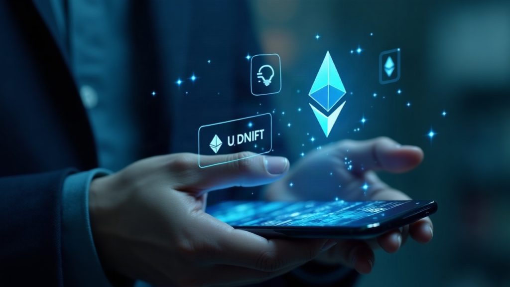 User revoking Ethereum contract approvals on a smartphone as Limit Break and NFT icons fade, signaling risk.