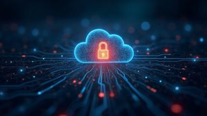 Photorealistic header showing NEAR AI Cloud with a glowing secure enclave shield, cloud circuitry, data streams, and the NEAR logo.