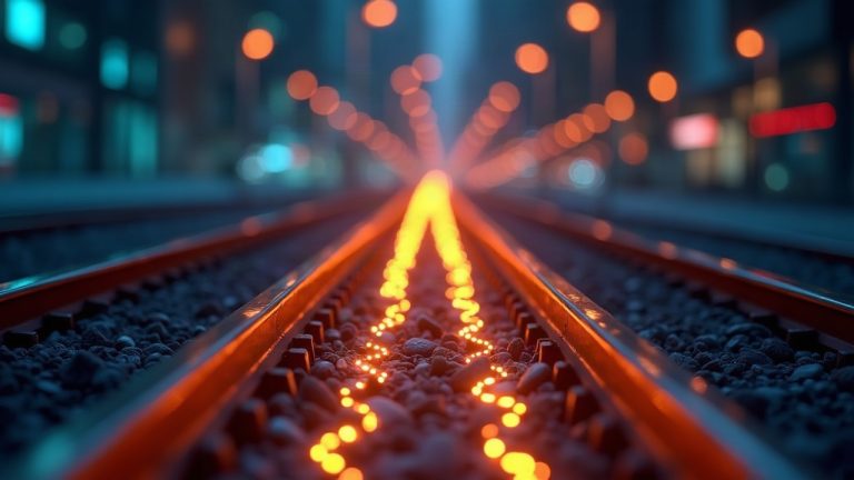 Photorealistic banner: glowing rails of blockchain with USDT and USDC flowing into Solana, news-style backdrop.