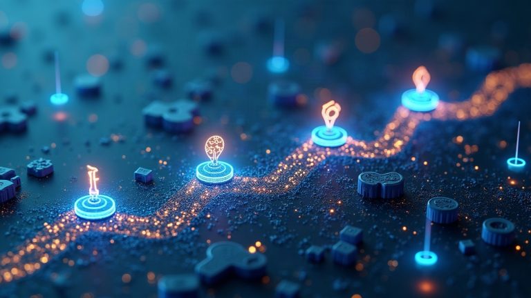 Photorealistic header showing a three-phase roadmap over a Korean financial district, digital tokens and blockchain icons.
