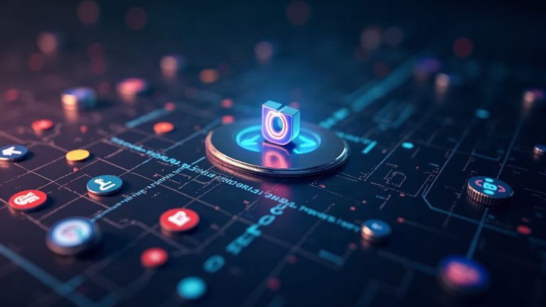 Photorealistic header: tokenized stock icons flow into a central Uniswap logo with a 60% dominance chart.