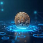 Photorealistic USDe coin dips, Binance blue glow, risk-controls shield, faint decentralized network nodes in the background.