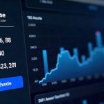 Photorealistic dashboard of Base blockchain featuring Coinbase tokenized stocks and rising DEX volume bars.