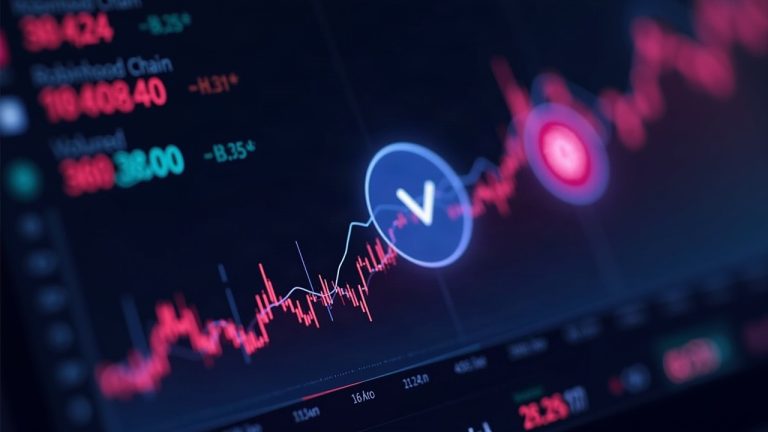 Photorealistic crypto dashboard shows Base ahead of Robinhood Chain in a 30-day DEX volume chart with neon lines.