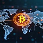 Photorealistic header of a Bitcoin node network with glowing patch badge 29.5–32.1, AI scan visuals, and shield.