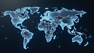 Photorealistic header showing a stablecoin issuer under regulatory seals, vaults, and a world map.
