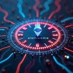 Photorealistic Ethereum node hub activating Glamsterdam on Sepolia, clock at epoch 353024, Erigon and Lighthouse syncing.