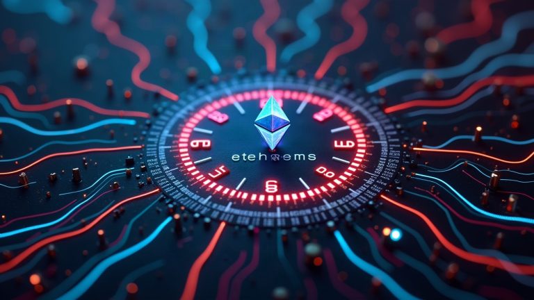 Photorealistic Ethereum node hub activating Glamsterdam on Sepolia, clock at epoch 353024, Erigon and Lighthouse syncing.