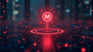 Photorealistic header: halted blockchain hub, red MoveVM alert, Initia emblem, glowing data streams, newsroom backdrop.