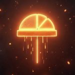 Photorealistic close-up of PancakeSwap logo beside a glowing 88/12 pie chart and a CAKE emission arc