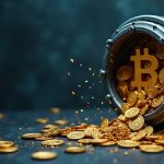Photorealistic crypto header: cracked seed phrase into escrow vault; QU leakage from 1,404 wallets with verifier UI.