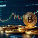 Photorealistic crypto treasury dashboard showing 43,000 BTC with weekly accumulation and an SEC filing overlay.