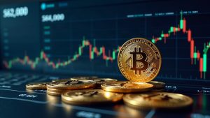 Photorealistic crypto treasury dashboard showing 43,000 BTC with weekly accumulation and an SEC filing overlay.
