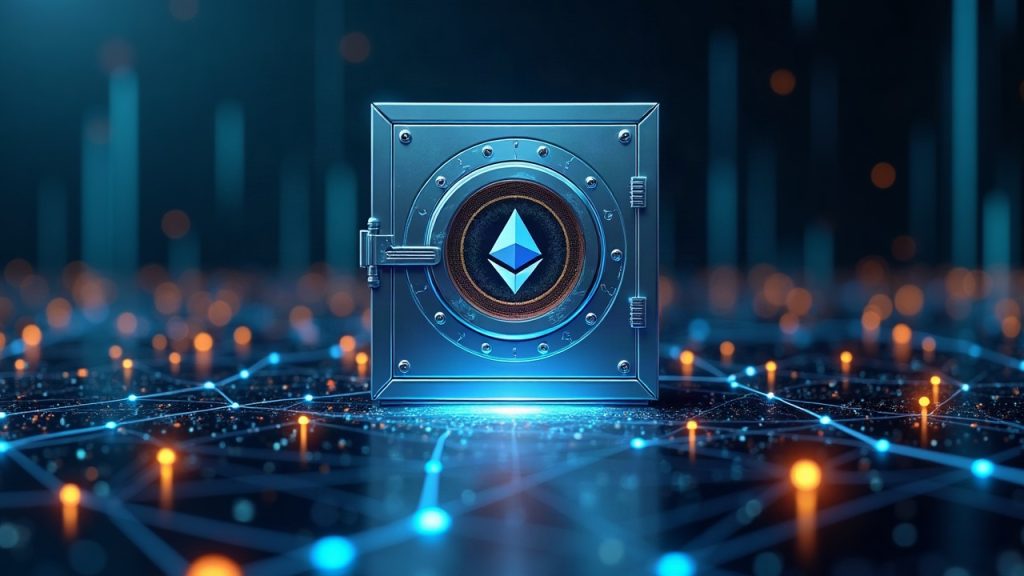 Photorealistic header: vault releases 500M USDC as Solana and Ethereum lines converge on a glowing on-chain ledger.
