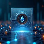 Photorealistic header: vault releases 500M USDC as Solana and Ethereum lines converge on a glowing on-chain ledger.