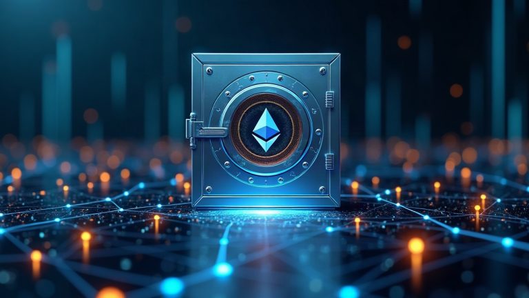 Photorealistic header: vault releases 500M USDC as Solana and Ethereum lines converge on a glowing on-chain ledger.