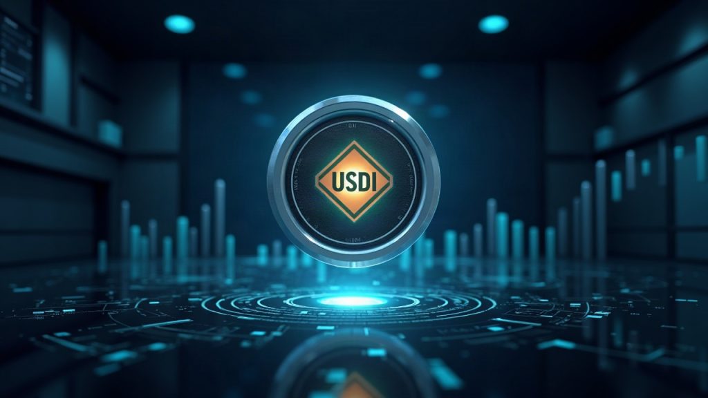 Journalist-style image: a USDD token above a digital vault, liquidity bars dip on Ethereum and TRON, 1:1 peg.