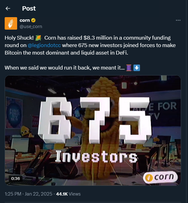 Tweet by corn